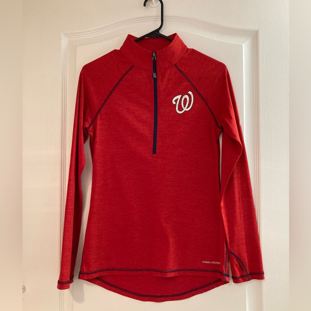 NWOT Washington Nationals Red Long Sleeve Quarter-Zip Top